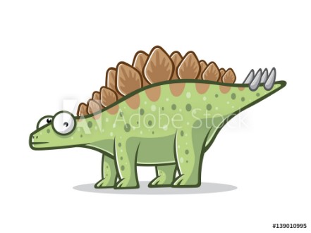 Picture of Cartoon Funny Stegosaurus